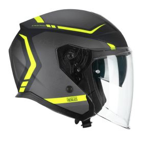 Casco jet CGM 136M RNA FIBRA RIDE nero giallo fluo opaco