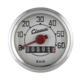 SIP Speedometer Odometer Kit D.52mm White 60km/h for Vespa N/L/R/S/90
