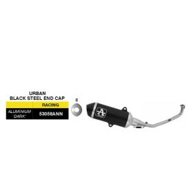 Marmitta completa ARROW racing Urban nero alluminio fondello inox per Yamaha NMAX 125
