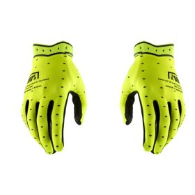 100% RIDEFIT Motocross Gloves Fluorescent Yellow