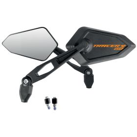 Pair de miroirs noirs de rue avec logo orange YAMAHA TRACER 9 GT+