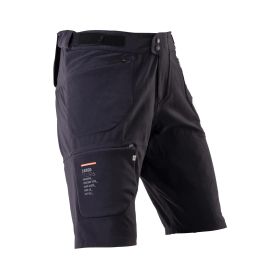 Pantaloncini MTB LEATT Trail 6.0 Cargo nero traspirabili con tasca antiurto