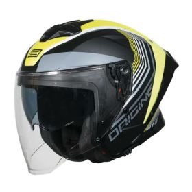 Casco Jet ORIGINE APRICA SHADE giallo fluo/nero opaco