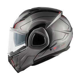 GIVI X36 Fiber Pulse Wendbarer Modularer Helm Titan schwarz rot