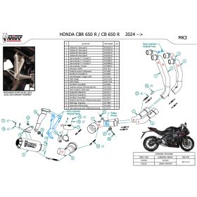 MIVV MK3 Carbon Vollauspuff für HONDA CB 650 R