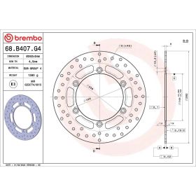 Disque de frein fixe BREMBO 68B407G4 Gold Series D.282 Épaisseur 5mm 6 trous MOTO GUZZI
