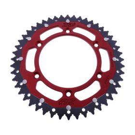 Corona ZF 48 denti passo 520 rossa nera dual ZFD-897-48-RED
