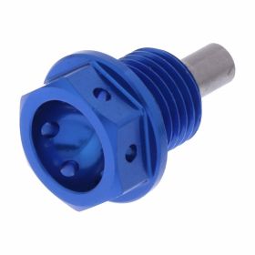 Tappo scarico olio racing JMP magnetico M14X1,50 12mm blu