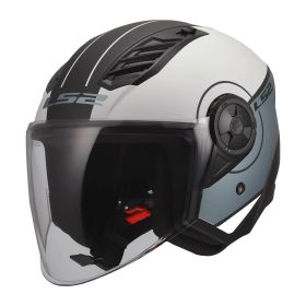 Casco jet LS2 OF616 AIRFLOW II COVER grigio blu