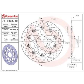 Disque de frein flottant BREMBO 78B40840 série or D.300 épaisseur 5 mm 5 trous KAWASAKI