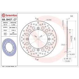 Disco freno fisso BREMBO 68B407C7 D.276 spessore 4mm 4 fori per HONDA xrv africa twin 750