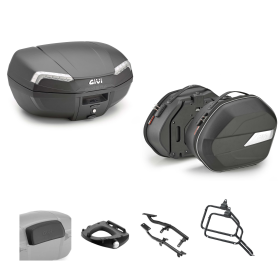 Kit GIVI bauletto RIVIERA TECH borsa WL900B nero fumè 46/25L per MOTO MORINI X-CAPE