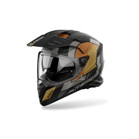Dual Road Helmet AIROH Bandit Horn Black Grey Gold Matte