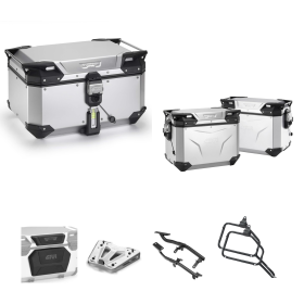 GIVI EVO SMART Top Case Luggage Kit Anodized Aluminum Gray 58/44L for KTM