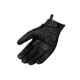 REBELHORN THUG II Black Leather Men's Motorcycle Gloves
