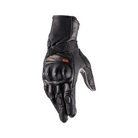 LEATT ADV X-Flow 8.5 Leather gloves Stealth black grey breathable