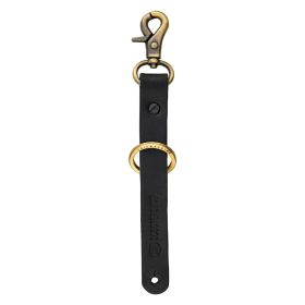 Porte-clés SIP en noir/or avec logo en cuir véritable