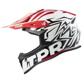 Casco Motocross MPH JUMPER MX TPR FACTORY Bianco Nero Rosso e Maschera Pro-Race