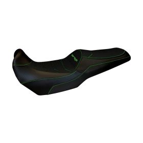 Couvre-siège Lampedusa Total Black Comfort 5GN et logo pour KAWASAKI versys 1000