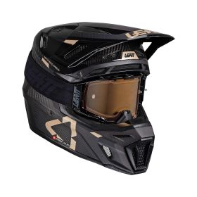 LEATT Moto 9.5 Carbon Motocross helmet black bronze with 6.5 Iriz goggles