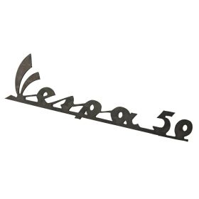 Targhetta PREMIUM QUALITAT scritta Vespa 50 scudo anteriore