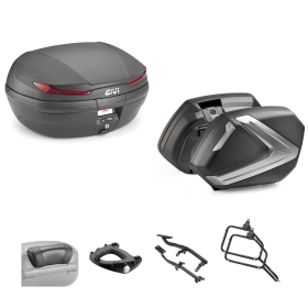 GIVI ARENA Top Case V37 TECH black red/smoked 45/37L for YAMAHA