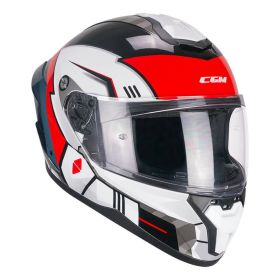 Casco Integrale CGM 330S RIOT Space Bianco Nero Rosso Lucido