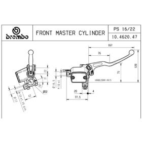 BREMBO 10462047 black fixed lever axial front brake pump