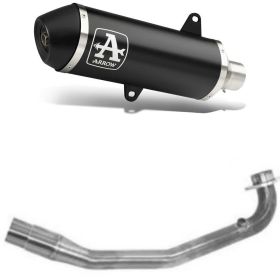 ARROW Urban Slip-On Auspuff Dunkel Aluminium Endkappe für KYMCO Xciting 400i s 2019-2020