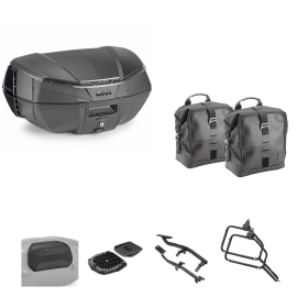 GIVI V49 AIR Top Case Kit CORIUM Smoky Black 49/16L für MOTO GUZZI