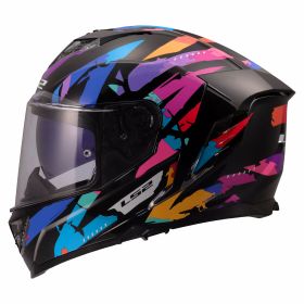 Casque intégral LS2 FF818 STORM III KAOS noir violet bleu