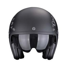 Casco jet cafe racer Scorpion EXO BELFAST EVO Hangar nero argento