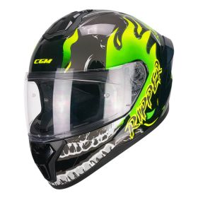 Casco Integrale CGM 330R RIOT Ripper Nero Verde Giallo Fluo Lucido