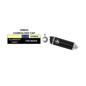 ARROW Slip-On Auspuff alu dunkler Kohlefaser-Endkappe Anschluss PEUGEOT Metropolis 400