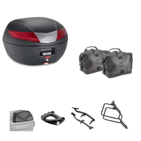 Kit de top case GIVI V40 CORIUM Noir Rouge 40/13L pour HONDA X-ADV