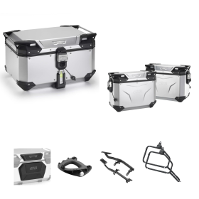 GIVI EVO SMART Top Case Koffer Kit anodisiertes graues Aluminium 58/37L für SUZUKI