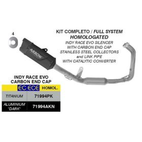 ARROW Indy Race EVO Komplettauspuff genehmigt schwarzes Aluminium für Yamaha MT-07