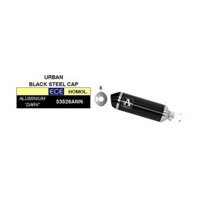 ARROW Urban Slip-On Racing Exhaust Dark Aluminum and Connector for Yamaha XMAX 125