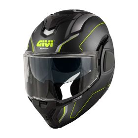 Casco modulare reversibile GIVI X36 Fiber Pulse nero argento giallo