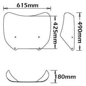 Cupolino intercambiabile ISOTTA Trasparente 490x615 mm per BMW k 1200 lt