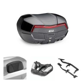 GIVI MAXIA 5 black red 58L top case kit for YAMAHA TRACER 7
