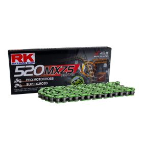 Kit trasmissione RK catena MXZ5 aperta verde 116 maglie 520 corona nera 53 z pignone 14 z