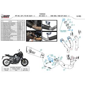 MIVV X-M5 Komplettauspuff Schwarz für YAMAHA R9