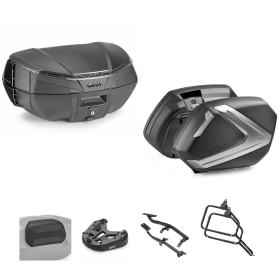 GIVI V49 AIR top case kit V37 TECH smoked black 49/37L for SUZUKI DL V STROM
