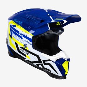 Casco Motocross JUST1 J40 MISSION giallo fluo/blu lucido