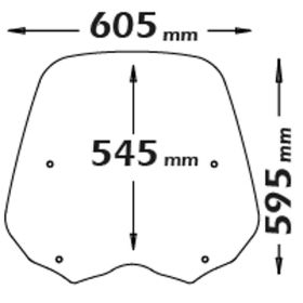 Pare-brise fumé léger ISOTTA 545x595mm pour HONDA