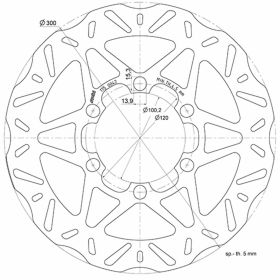 Disque de frein POLINI D.300 pour PIAGGIO BEVERLY 300/350