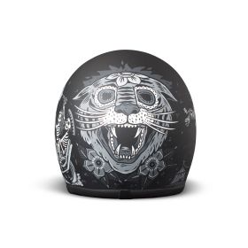 Jet Helm Cafe Racer DMD RETRO Ghost Rider Schwarz Matt