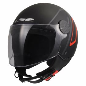 Casco jet LS2 OF558 SPHERE LUX II MINIM nero rosso