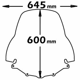 ISOTTA Pare-brise moyen 600x645mm pour YAMAHA